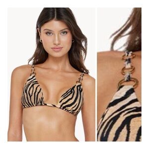 PQ Swim, Tiger Print Cleo Triangle Bikini Top